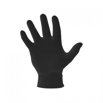 Handschoen nitril poedervrij <b>ZWART Medium </b>(100st)
