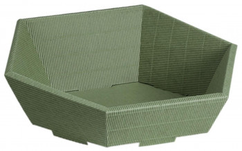 Presenteerkorf zeshoek Olijfgroen