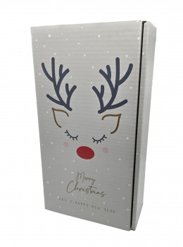 Kerst rendier geschenkdoos 37x20x10cm (1st)