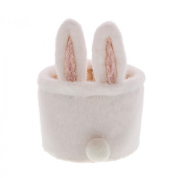 Fluffy paasmandje wit (6st)