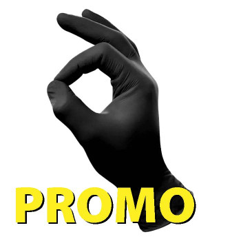 PROMO Handschoen nitril poedervrij ZWART medium (10x100st)
