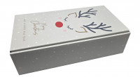 Kerst rendier geschenkdoos 37x20x10cm (1st)